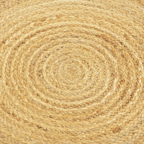 Ковер из джута круглый с вставками белого цвета из коллекции eth 6