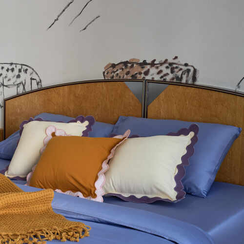 Комплект постельного белья из премиального сатина сиреневого цве 7