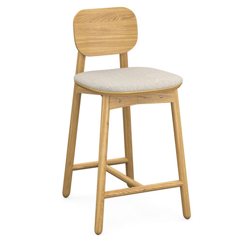 Стул полубарный saga, рогожка, бежевый