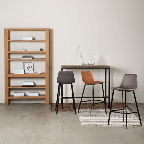 Стул барный hugh, экокожа, серо-коричневый 4