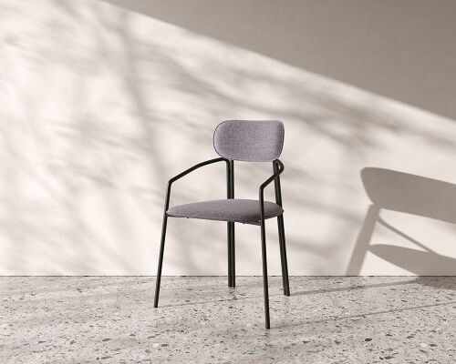 Стул ror, round, рогожка, черный/серый 2