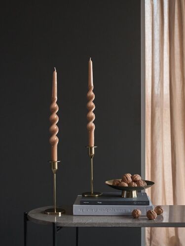 Набор из двух свечей светло-коричневого цвета из коллекции essen 2