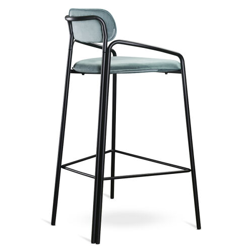 Стул барный ror, round, велюр, черный/светло-бирюзовый 4