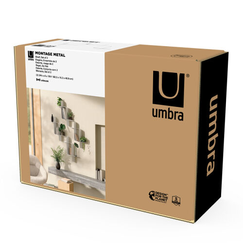 Набор металлических настенных полок montage, 2 шт., белый 7