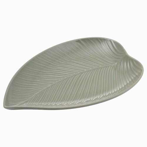 Блюдо сервировочное in the forest leaf, 26х38 см, серо-зеленое 1