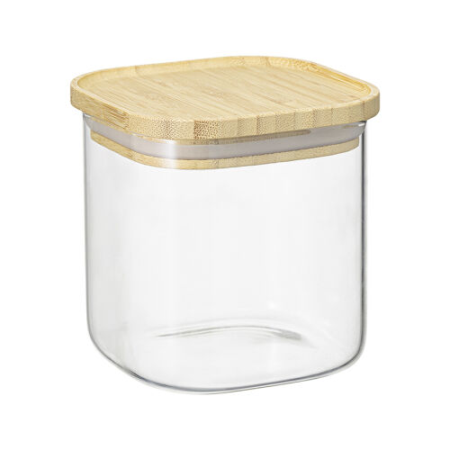Банка для хранения квадратная glass bamboo, 800 мл 1 Банка для хранения квадратная glass bamboo, 800 мл 1
