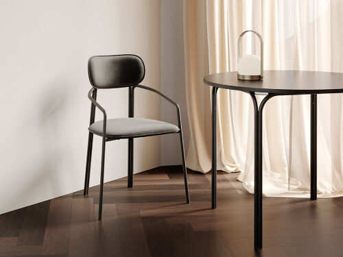 Стул ror, round, велюр, черный/черный 6