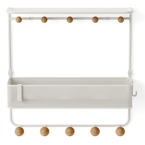 Полка настенная с крючками для аксессуаров estique, белая/натура 4