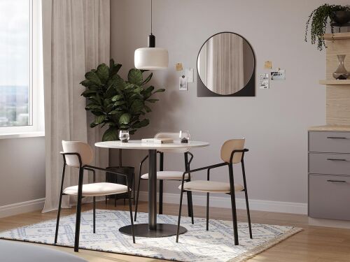 Стул ror, round, велюр, черный/бежевый 3