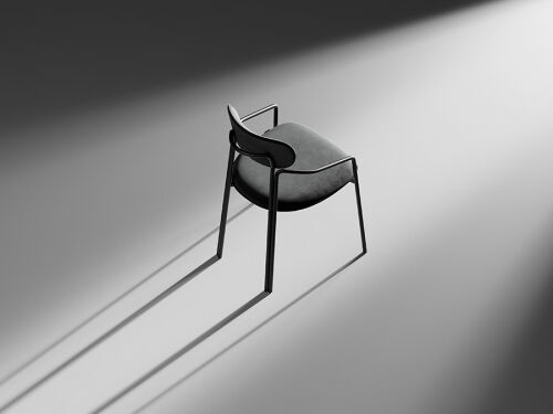 Стул ror, round, велюр, черный/серый 6