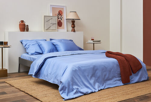 Комплект постельного белья из премиального сатина сиреневого цве 2