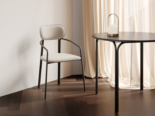 Стул ror, round, велюр, черный/бежевый 4