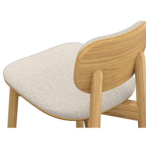 Стул полубарный с обивкой saga, рогожка, бежевый 6