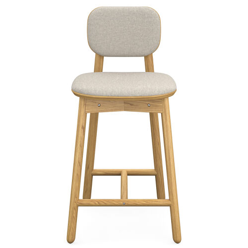 Стул полубарный с обивкой saga, рогожка, бежевый 4