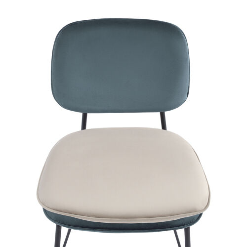 Стул полубарный pea, велюр, сине-зеленый/бежевый 3