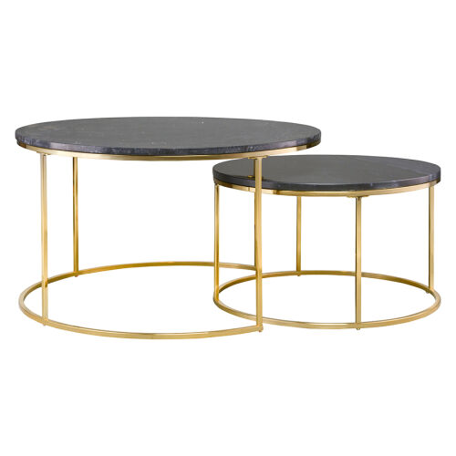 Набор из 2-х журнальных столиков hans, D60 см и D80 см, черный м 3