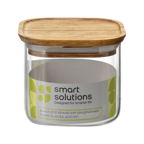 Банка для хранения квадратная glass acacia, 600 мл 7