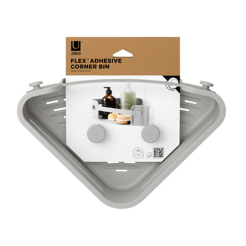 Органайзер для душа угловой flex adhesive, серый 4