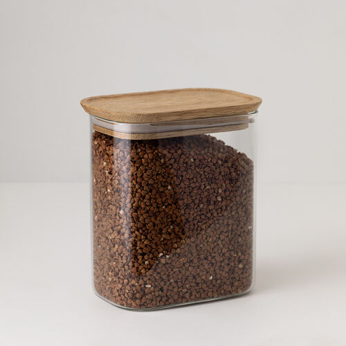 Банка для хранения прямоугольная glass acacia, 950 мл 2
