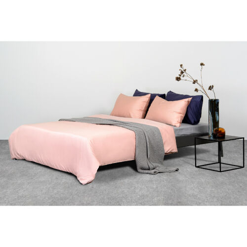 Комплект постельного белья полутораспальный из сатина цвета пыль 7