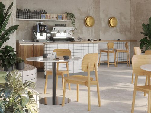 Стул полубарный saga, рогожка, бежевый 3