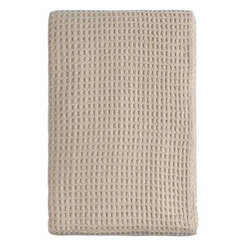 Плед из шерсти бежево-серого цвета из коллекции essential, 130х180 см