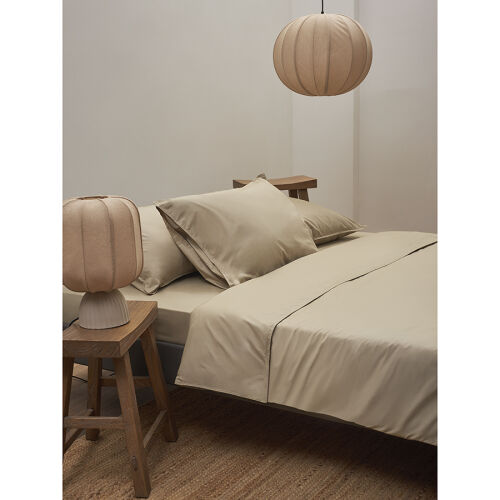 Комплект постельного белья из стираного перкаля бежево-серого цв 3