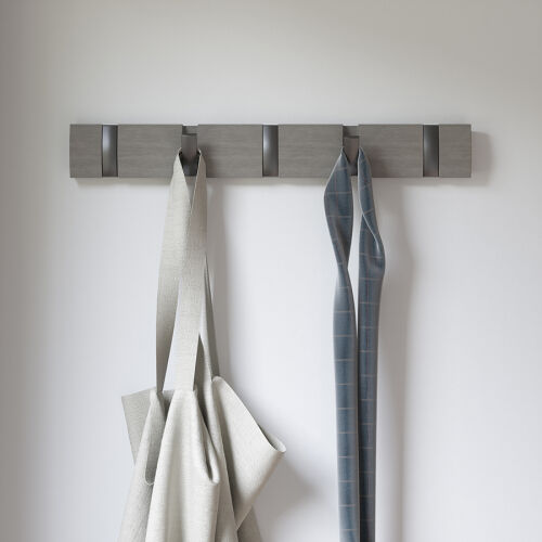 Вешалка настенная flip, 5 крючков, серая 2