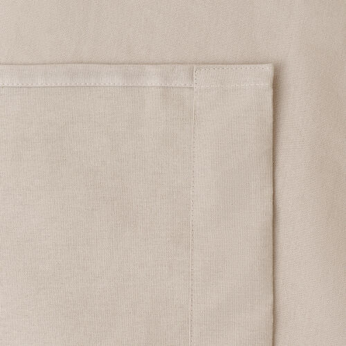 Штора из хлопка с помпонами бежево-серого цвета из коллекции ess 5