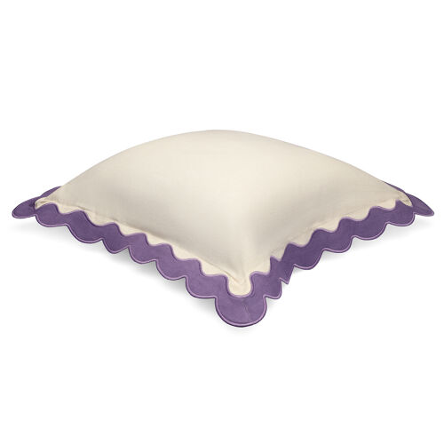 Чехол на подушку с контрастным кантом сиреневого цвета из коллек 5