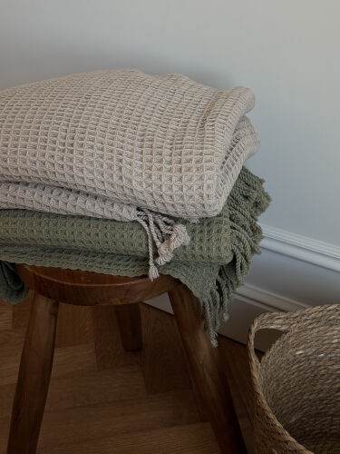 Плед из шерсти травянисто-зеленого цвета из коллекции essential, 3