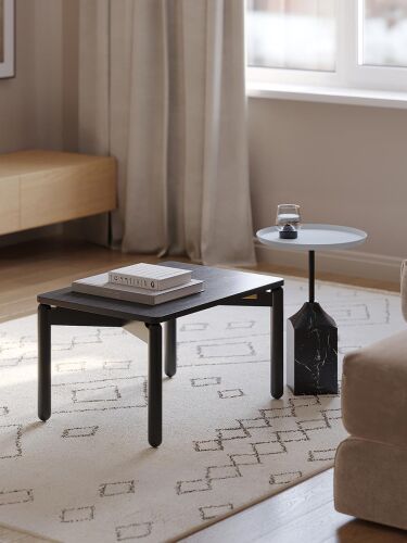 Столик кофейный sustainable collection, D38 см, серый/черно-белы 7