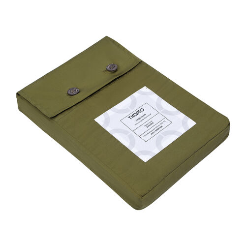 Простыня из премиального сатина оливкового цвета из коллекции es 5