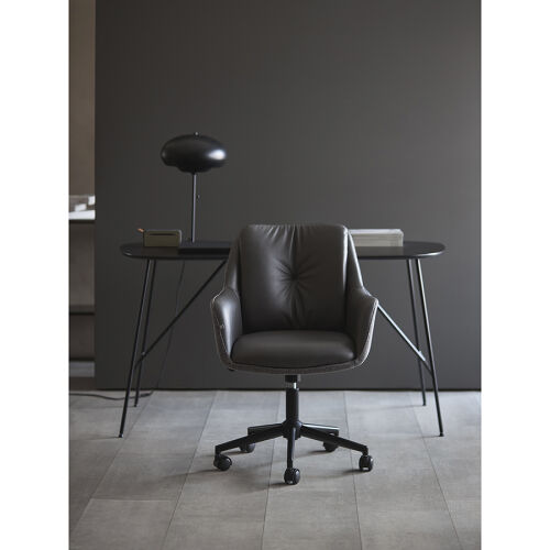 Стул на колесиках allar, экокожа, рогожка, серый 1