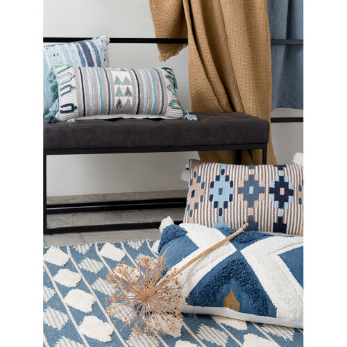 Ковер из хлопка синего цвета argyle из коллекции ethnic, 160х230 1 Ковер из хлопка синего цвета argyle из коллекции ethnic, 160х230 1