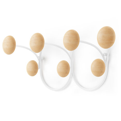 Вешалка настенная dotsy, белая/натуральное дерево
