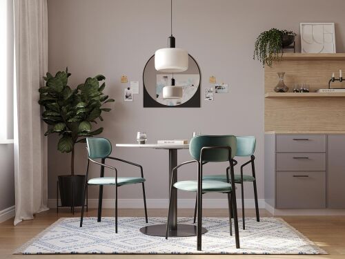 Стол обеденный trond, D100 см, белый мрамор/черный 6