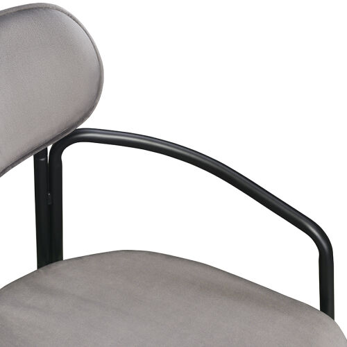 Стул ror, round, велюр, черный/серый 1