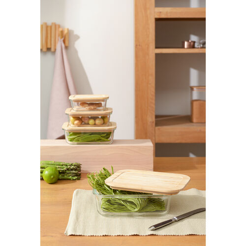Контейнер для запекания и хранения eco store с крышкой из бамбук 9