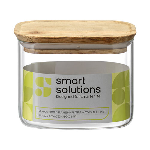 Банка для хранения прямоугольная glass acacia, 600 мл 7