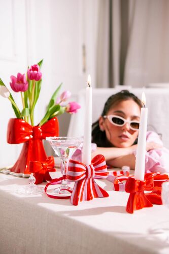 Подсвечник bow, 11х12х5 см, красно-белый 5