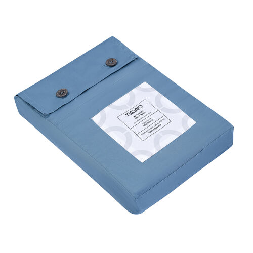 Простыня на резинке из премиального сатина джинсово-синего цвета 7