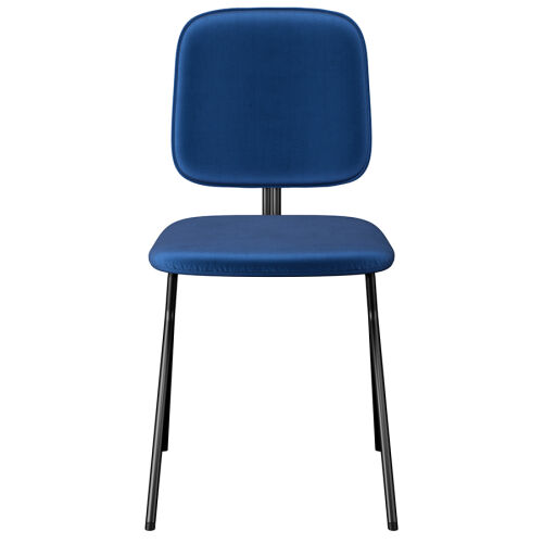 Стул ror, y, велюр, черный/темно-голубой 3