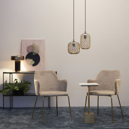 Лампа настольная stone, D27х35 см, черная/золотистая 2