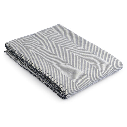 Плед из шерсти мериноса серого цвета из коллекции essential, 130 4