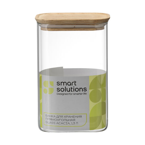 Банка для хранения прямоугольная glass acacia, 1,3 л 5