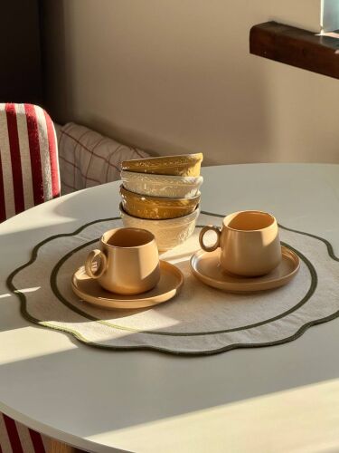 Набор из двух чайных пар бежевого цвета из коллекции essential,  6