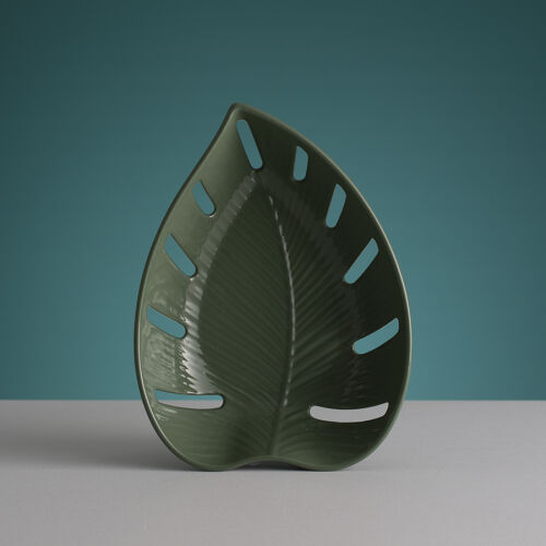 Блюдо для фруктов in the forest leaf, 19х6х26 см, зеленое 3 Блюдо для фруктов in the forest leaf, 19х6х26 см, зеленое 3