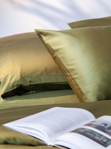 Набор наволочек из премиального сатина оливкового цвета из колле 3