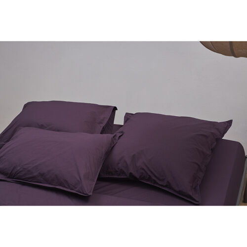 Комплект постельного белья из стираного перкаля сливового цвета  6